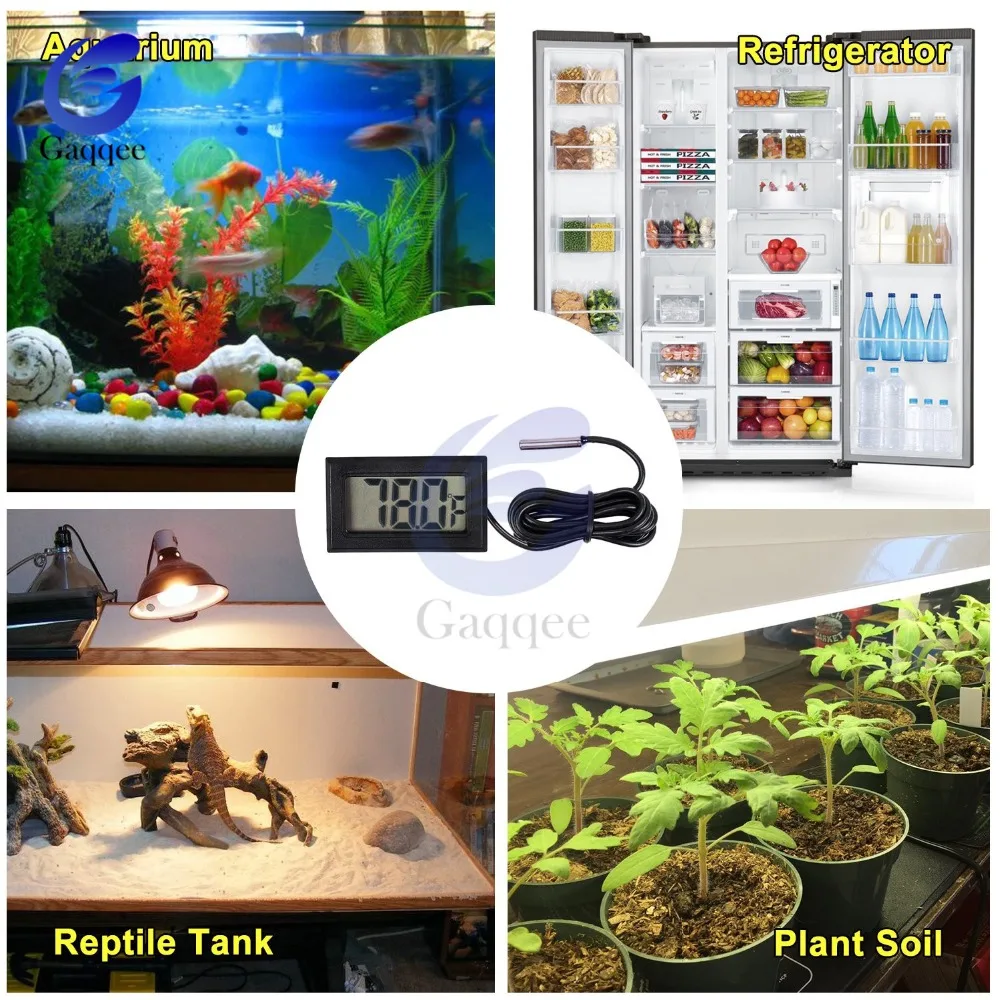 LED Digital Thermometer with 2M Probe and Temperature Sensor