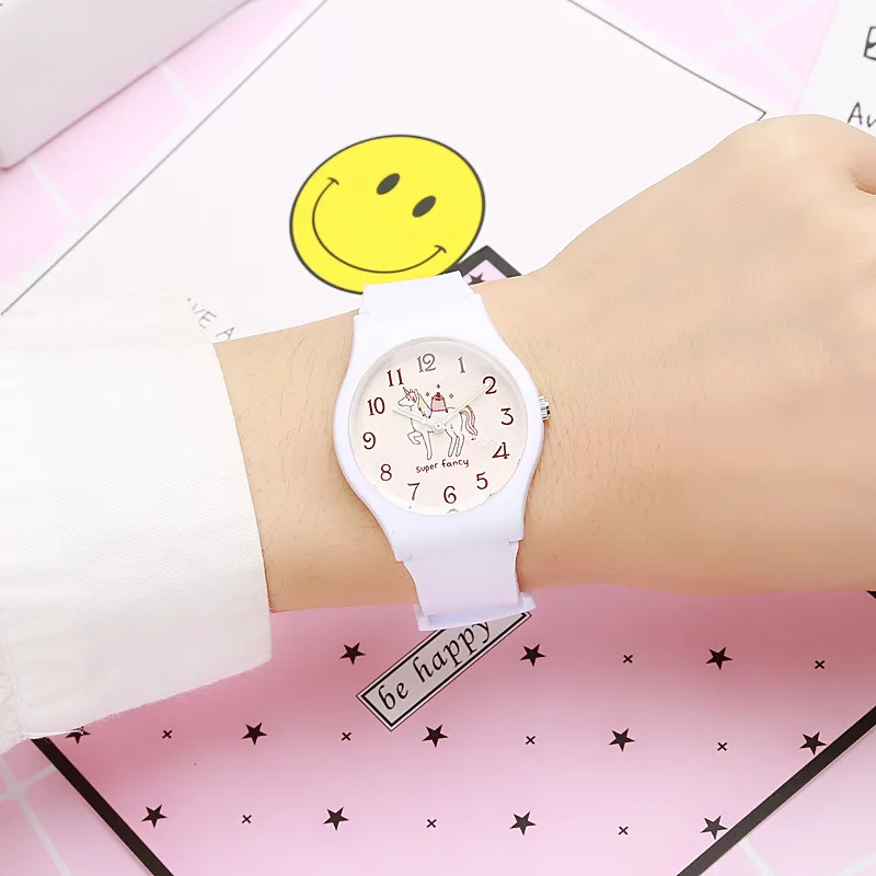Фирменная Новинка модные милые Harajuku единорог девушки мальчика Детские часы водостойкие спортивные часы для женщин горячие наручные часы