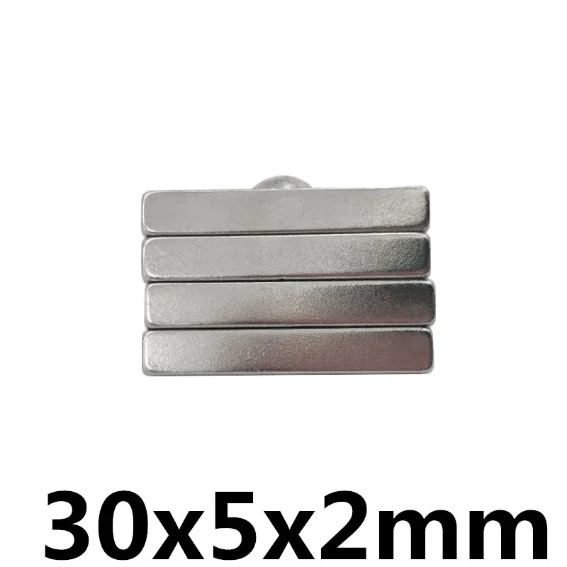 8pcs 30mm x 5mm x 2mm Super Strong Neodymium Rare Earth Magnet 30x5x2 Nickel 30*5*2 Art Craft Connection