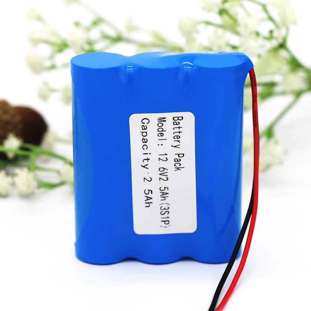  KLUOSI 12V Battery 3S1P 12.6V/11.1V 2500mAh 18650 Lithium-ion Battery Pack with 5A BMS for Backup P - 32921603665