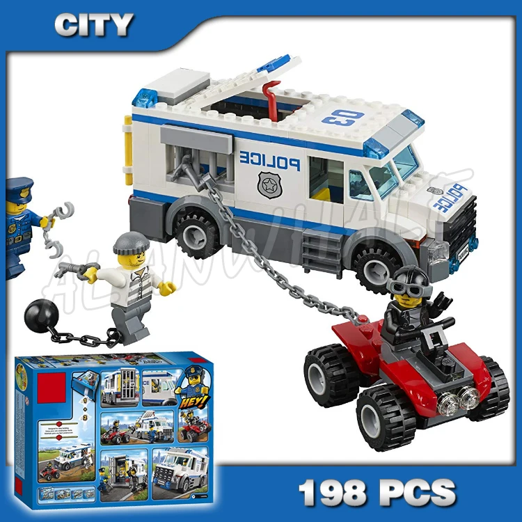 

198pcs City Police Prisoner Transporter New Crowbar 10418 sets Model Building Blocks Kids Toys Bricks Compatible with Lego