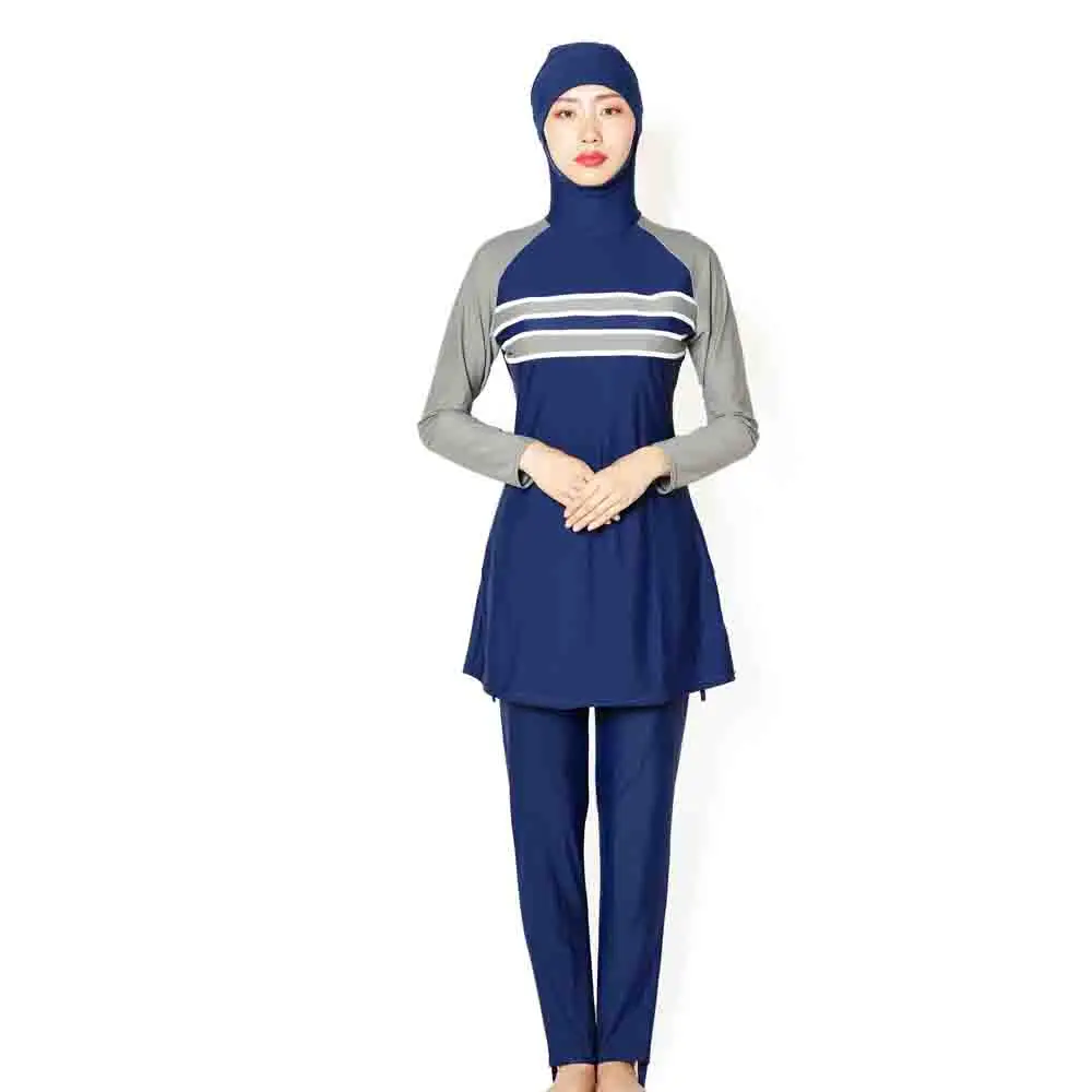 Исламский купальник, Мусульманский купальник, Женский костюм из двух частей, женский купальный костюм размера плюс, Мусульманский купальник, пляжная одежда - Цвет: 1001