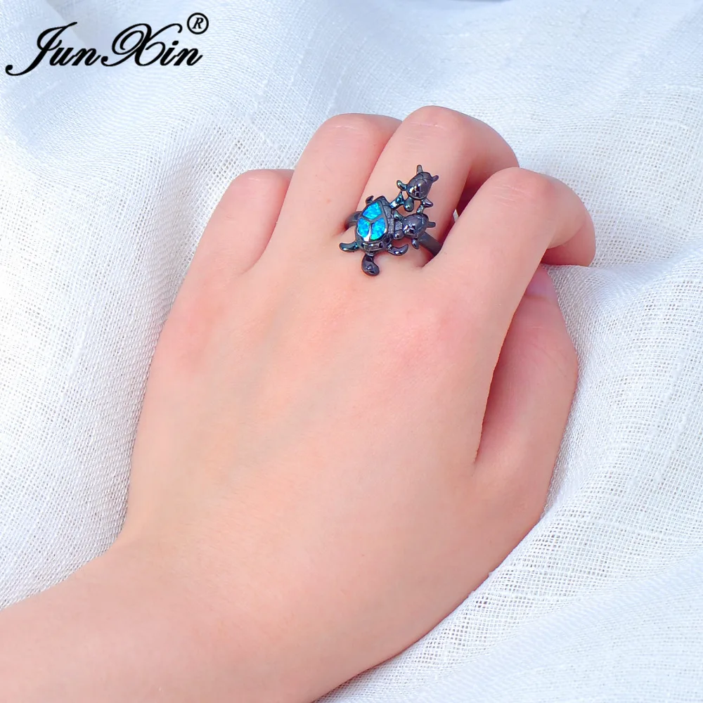 JUNXIN женское кольцо с изображением животного кольцо с лазуритом винтажные панк обручальные кольца для мужчин и женщин модные ювелирные изделия