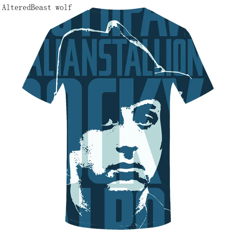 Новинка Harajuku Rocky Balboa крутая футболка с 3D принтом мужские летние топы коротким