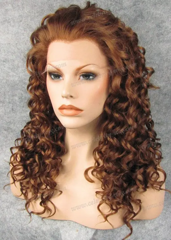 

N3-27/30 Top qualtiy Stock heat resistant synthetic curly lace front honey blonde wig free shipping