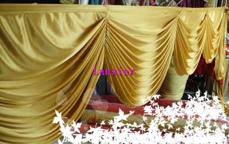 6 метров золотого цвета съемные качели для украшения свадебного фона занавес Свадебные драпировки украшения