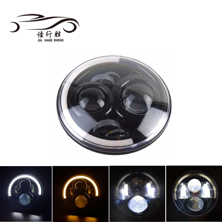 JHS 1X7 дюймов светодиодный фонарь подсветка Angel Eyes светодиодный налобный фонарь 12 В для Jeep Wrangler TJ JK LJ unlimited 1997 1998 1999 2000