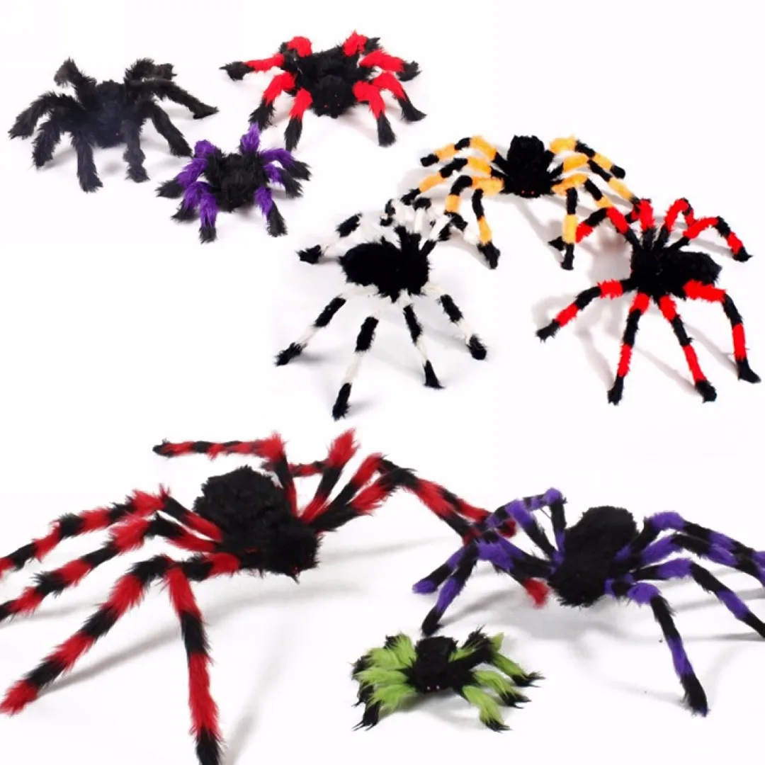 JX-LCLYL New Colorful Spider Halloween Decoration Haunted House Prop Indoor Outdoor Wide