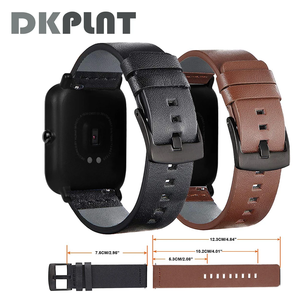 

Genuine Leather Strap For Xiaomi Huami Amazfit Bip strap bracelet Youth Smart Watch wristwatch band smart accessories