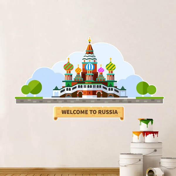 Виниловая наклейка на стену с изображением российского собора | Дом и сад