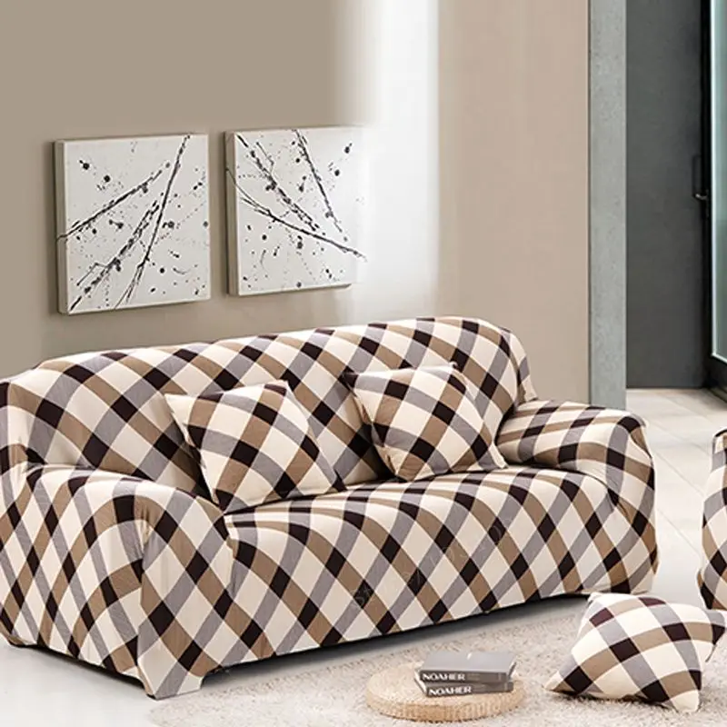 Plaid Elastic Sofa Cover Set Canape Moderne Sectional Couch Covers