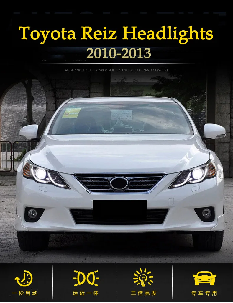 DY_L автомобильный Стайлинг для Toyota Reiz фары 2010 2011 2012 2013 Reiz лампы дневные ходовые огни DRL Ангел глаз светодиодный объектив ксеноновых фар, Высокопрочная конструкция