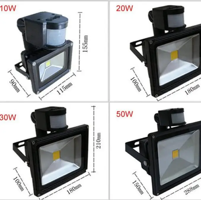 12v flood light LED Flood Light 20W 30W 50W With Sensor IP65 LED Floodlight Reflector PIR Motion LED Spotlight Lamp For Outdoor Lighting 30 watt led flood light Floodlights