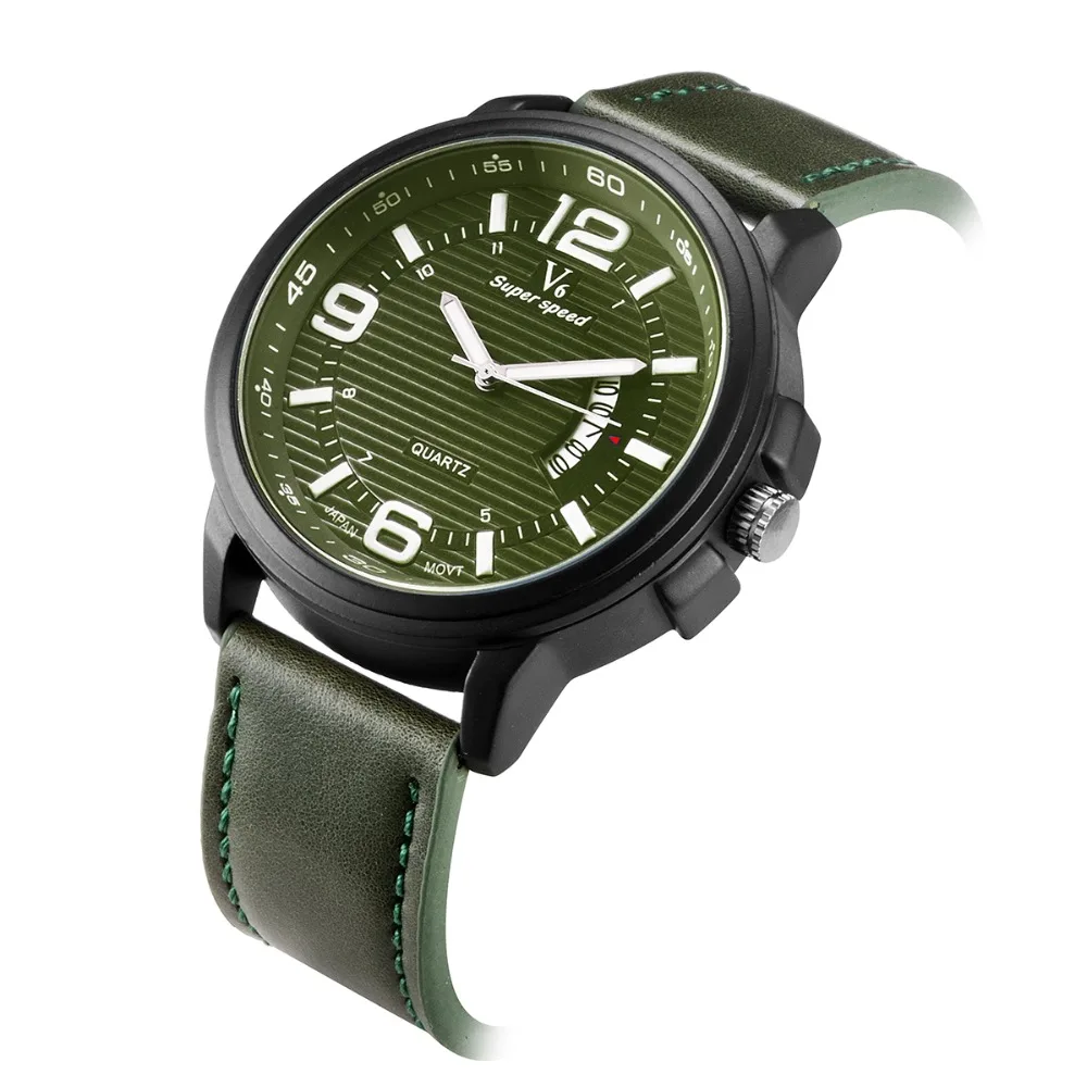

V6 super speed watch Top Brand Luxury Men Swimming Outdoor Sports Watches Military Relogio Masculino Clock With Leather Strap