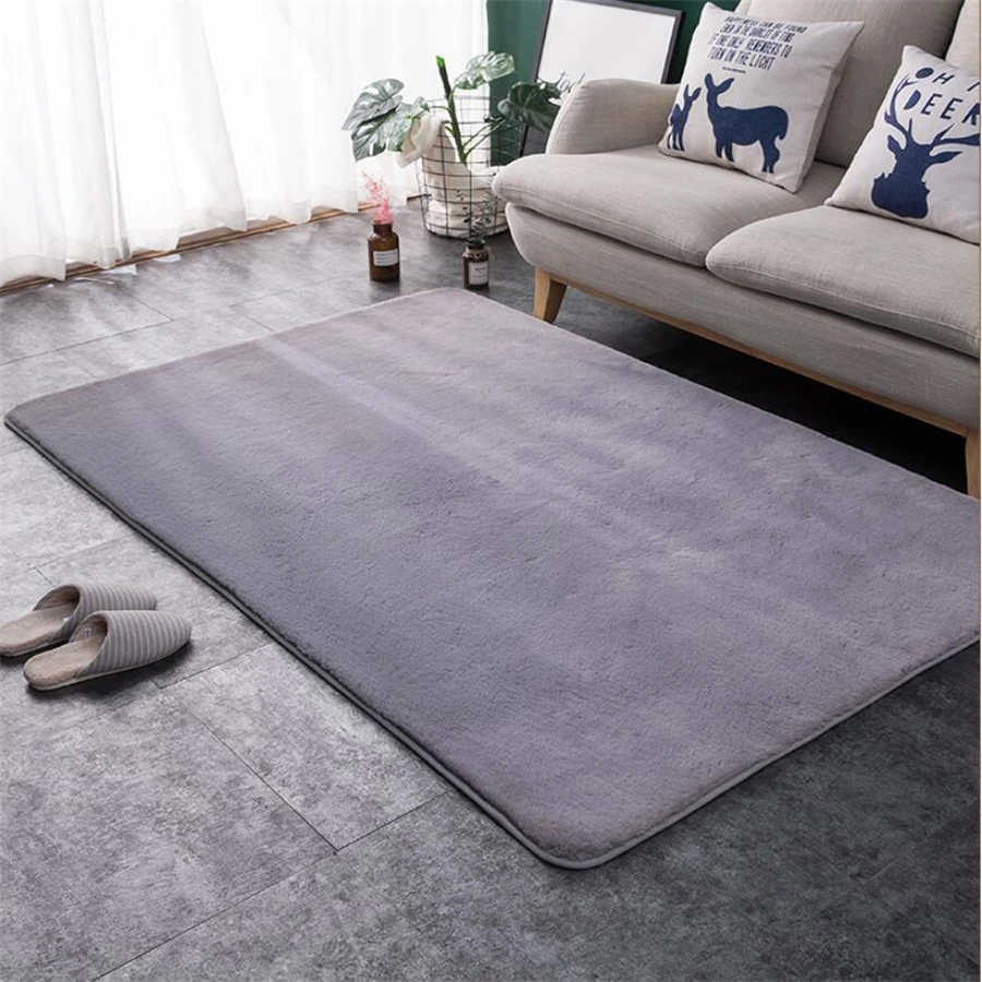 Скандинавский стиль имитация кроличьего меха ковер спальня прикроватный дом утолщение журнальный столик для гостиной круглые плюшевые полный коврик