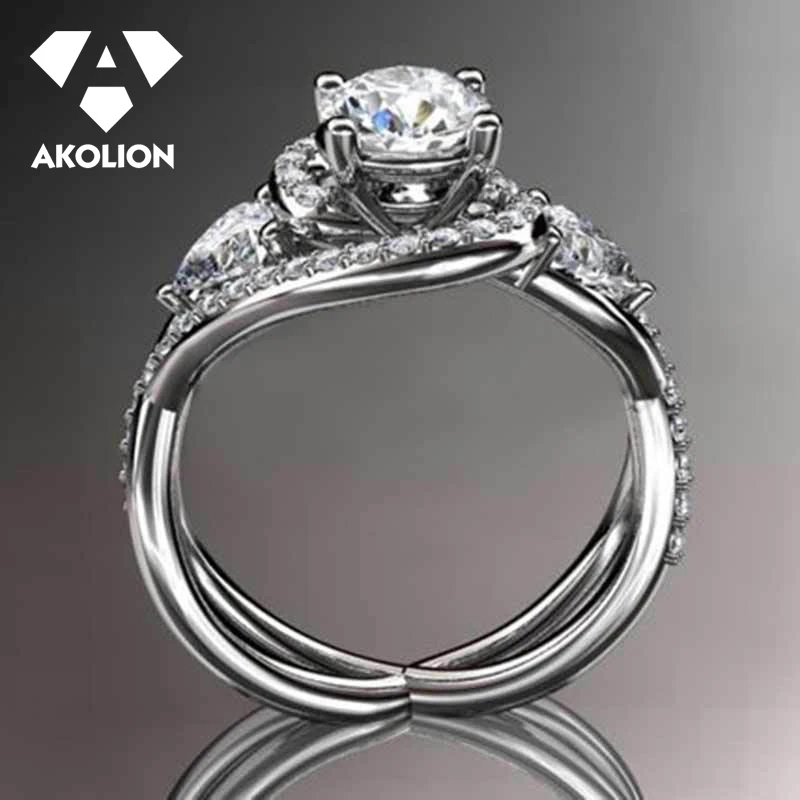 

AKOLION Women Accessories Fashion Lady's fashion Ring Copper fashion new Jewelry Anniversary Gift Korean Simple Btjz--38