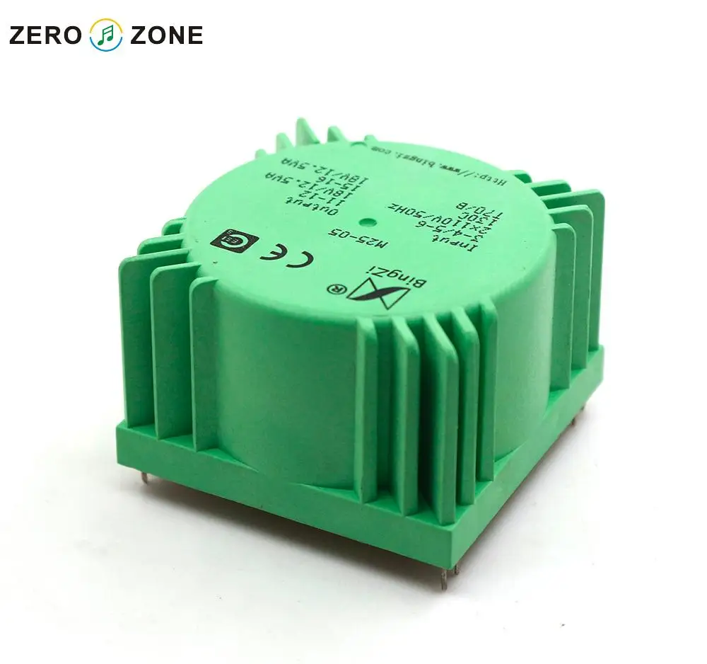 GZLOZONE 25W 녹색 큐브 봉인 된 변압기 더블 18V 더블 110V 변압기