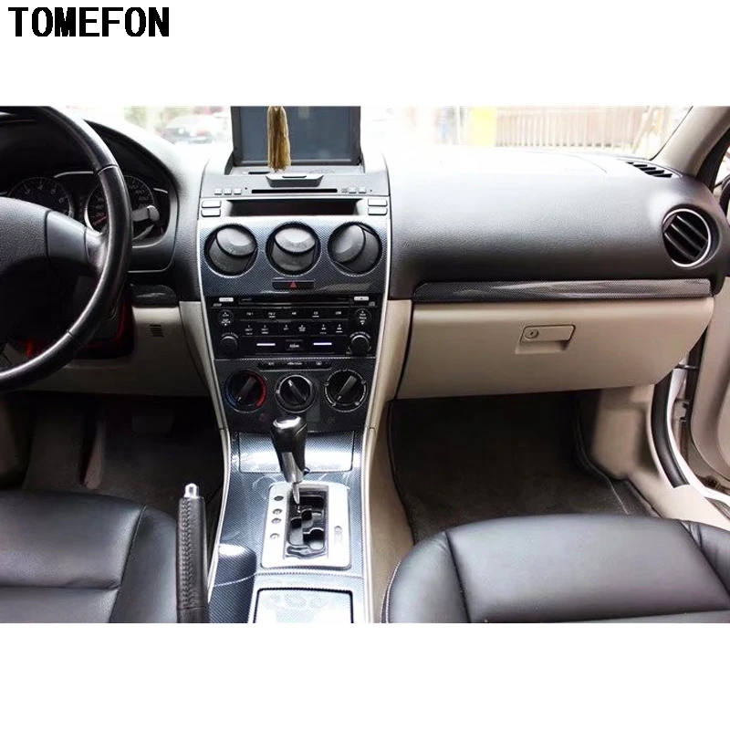 TOMEFON для Mazda 6 от 2006 до ABS углеродное волокно краска для межкомнатных дверей панель передняя AC вентиляционное отверстие Средний подлокотник коробка Задняя отделка стиль