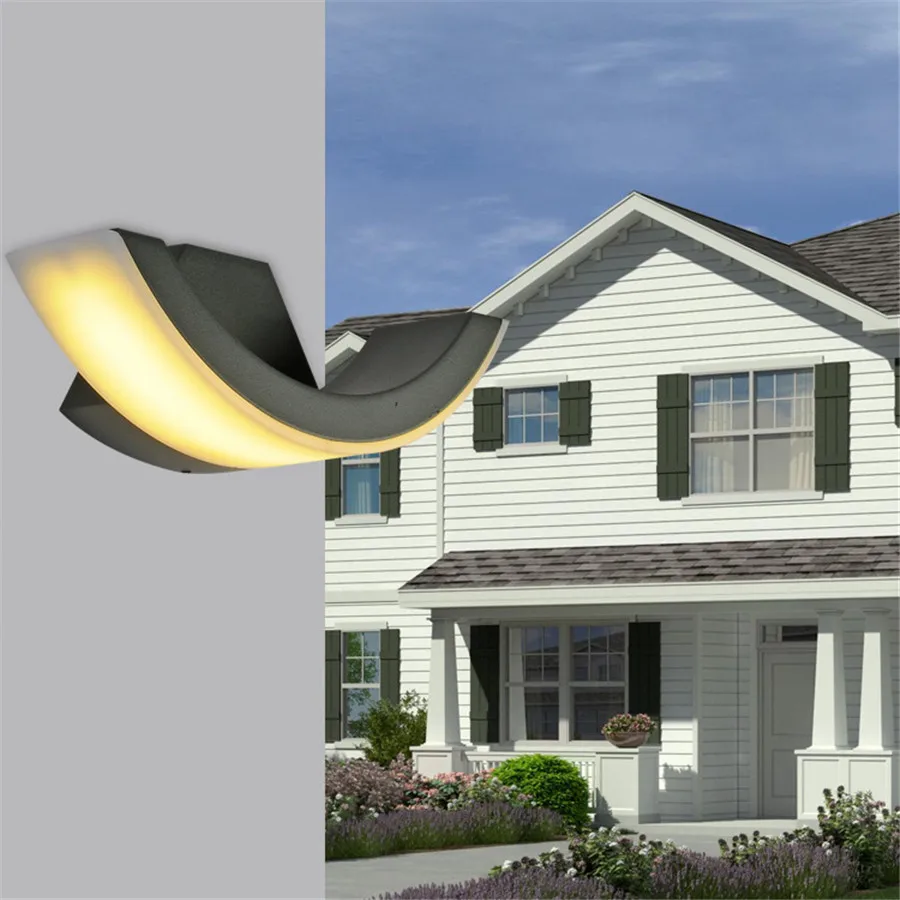 

ZINUO 8W LED Outdoor Lamp AC85-265V Waterproof Fixture Wall Mounted Garden Light Corridor Wall Lamp Hotel Light Warm White,White