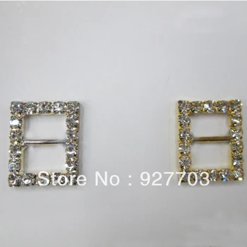 

(CM666 10mm innner bar) 100 pcs Rectangle silver or gold rhinestone buckle for wedding invitation card