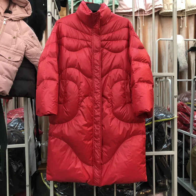 

New Winter Jacket Female Parka Coat Women's Long 90% White Duck Down Coats Large Size Oversized Female Jacket