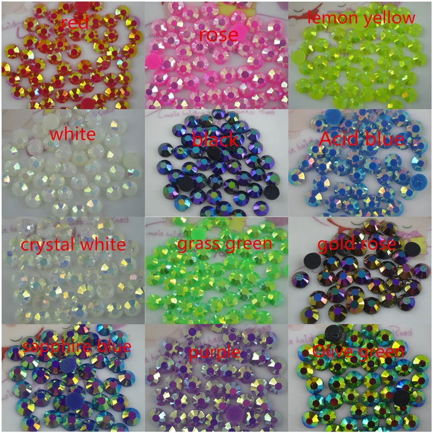 

SS20 hotfix Iron round jelly AB faceted 5mm resin crystal flat back rhinestones clothing applique choose color 250pcs/bag