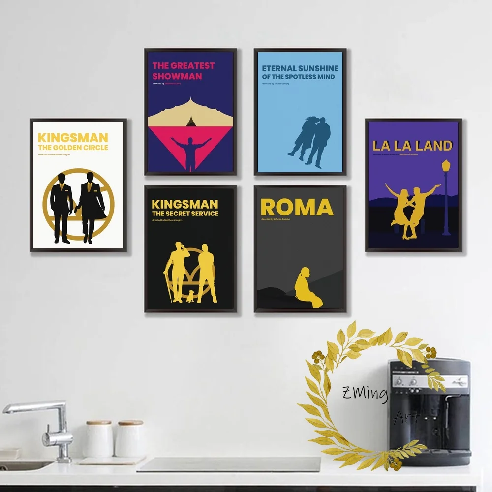 

The Greatest Showman Roma La La Land Kingsman Eternal Sunshine Minimalistic Movie Poster Canvas Art Print Home Room Decor