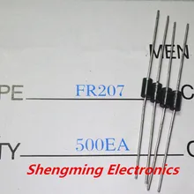 100 шт. FR207 2A 1000 V модуль быстрого восстановления диода