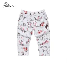 Милая детская одежда с цветочным принтом для маленьких девочек и мальчиков хлопковые длинные леггинсы с высокой талией для новорожденных, штаны, брюки, новинка