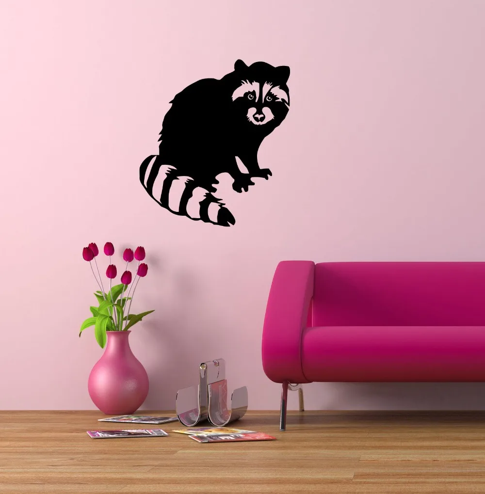 RACCOON ANIMAL CUTE DESIGN WALL VINYL STICKER DECALS ART MURALin Wall