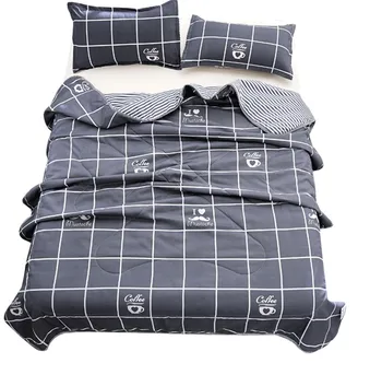 

3PCS Colorful flowers Print Quilting Summer Quilt Twin Queen Size Throws Blanket Cotton Bedding Plaid Bedspread
