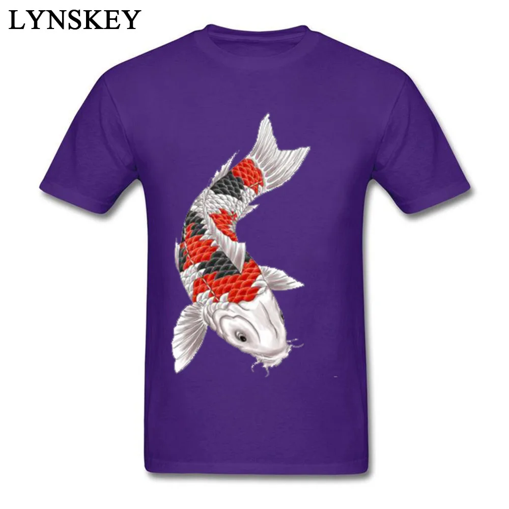 Special Design Summer/Fall 4-2-fish-tattoos-picture Short Sleeve T Shirts 100% Cotton Crew Neck Men's Tops Shirt Print Sweatshirts 4-2-fish-tattoos-picture purple