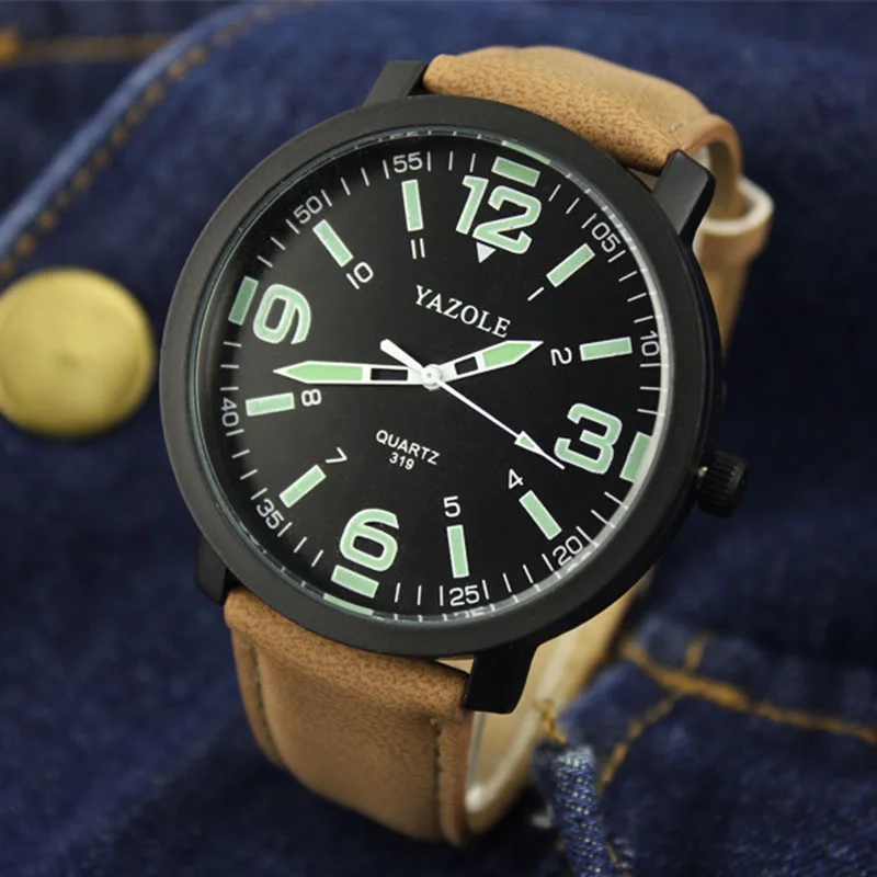 Светящиеся часы мужские от бренда yazole Роскошные модные спортивные часы мужские часы кварцевые часы Hour Montre Homme Relogio Masculino - Цвет: 3