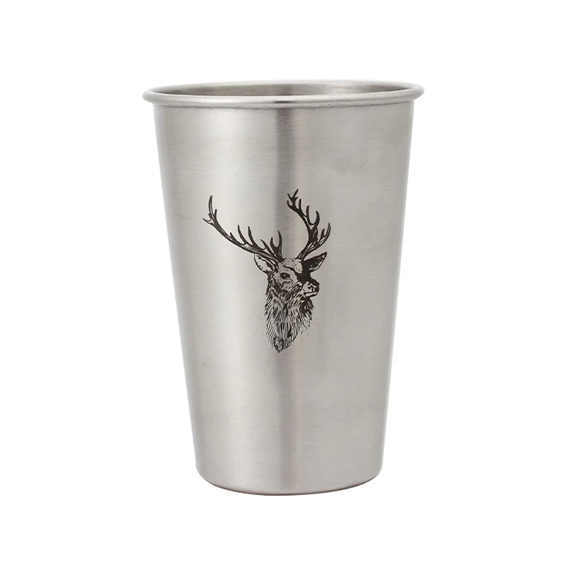 New Stainless Steel Beer Cup Pint Cup Tumbler Metal Tea Coffee Mug Flamingo Zebra Deer Animal Cold Water Beer Mugs (10)