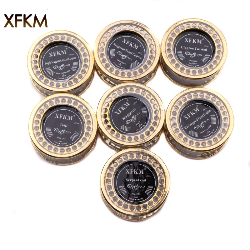 Xfkm 5 м/roll SS316l Сплавленный Clapton для RDA РБА ввиду распылитель электронных сигарет Отопление провода Vape DIY катушки инструменты