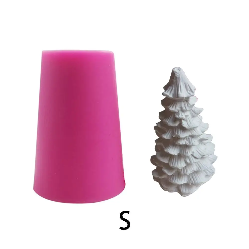 3D Stereo DIY Handmade Candle Mold Christmas Tree Candle Making Model Reusable Tealight Scented Candles Shaping Mould - Цвет: S