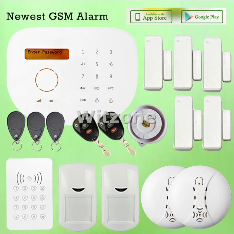 GS S2G Home Security GSM Alarme Systems w RFID Tags,Touch Keypad LCD