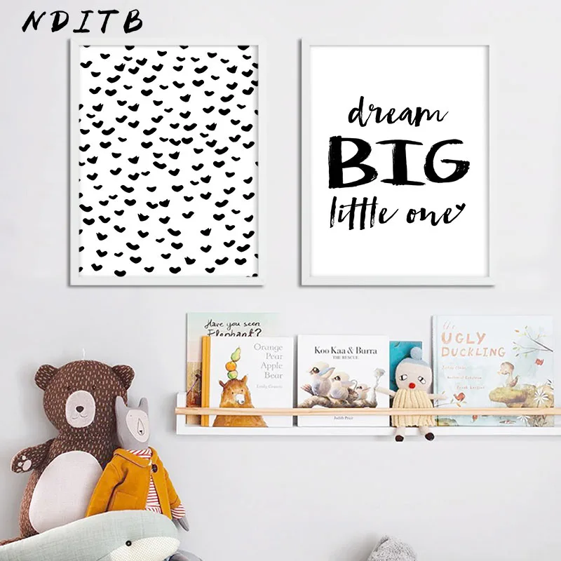 Black White Children Decoration Canvas Poster Nursery Print Wall Art