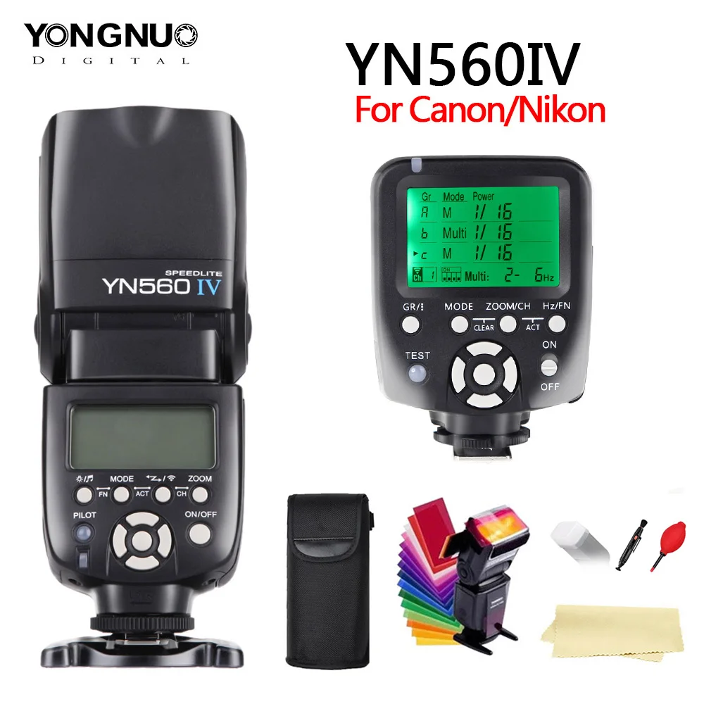 Yongnuo YN560 IV YN560IV 2,4G Беспроводная основная и групповая Вспышка Speedlite+ YN560TX для Nikon Canon Pentax Olympus Pentax DSLR камера - Цвет: Белый