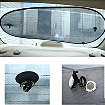 

Free Shipping Black Car Rear Back Window Sunscreen Sun Shade Visor Cover Mesh Shield 50x100 CM Window Foils & Solar Protection