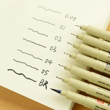 9 шт./лот Сакура Pigma Микрон Neelde мягкой щетки рисунок пером 005 01 02 03 04 05 08 1,0 кисть книги по искусству C Книги по искусству Ун канцелярские 1616