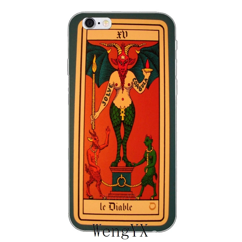 Тонкий силиконовый мягкий чехол для телефона Tarot Cards The Devil Samsung Galaxy S3 S4 S5 S6 S7 edge S8 S9