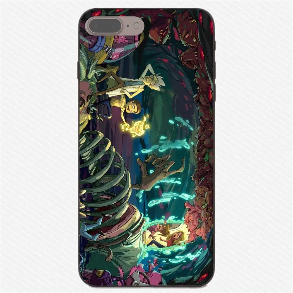 Для Apple iPhone X XS Max XR 4 4S 5 5S SE 6 6S 7 8 Plus мягкий TPU мобильный Rick And Morty Fan Art|Чехлы-накладки| |