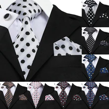 Gravatas de bolinhas e pescoço, gravatas de polka dot 100% de seda para homens, largura, de 8.5cm, para casamento e negócios conjunto de