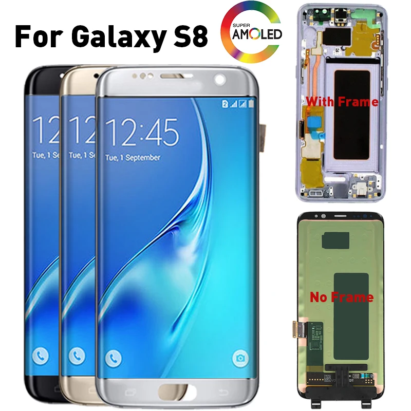 Оригинальный супер Amoled ЖК-дисплей для samsung S8 Galaxy G950 G950F сенсорный экран маленькие