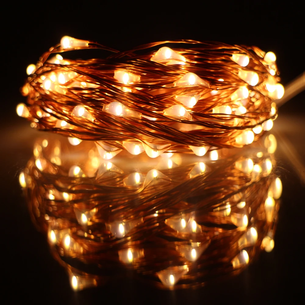 10M 33FT 100 led USB Outdoor Led Copper Wire String Lights Decoration Christmas Festival Wedding