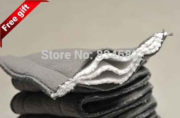 

Free Shipping 10pcs Bamboo Charcoal Liner Inserts For Baby Diaper 100% Natural Bamboo Material washable Cloth diaper 5 layers