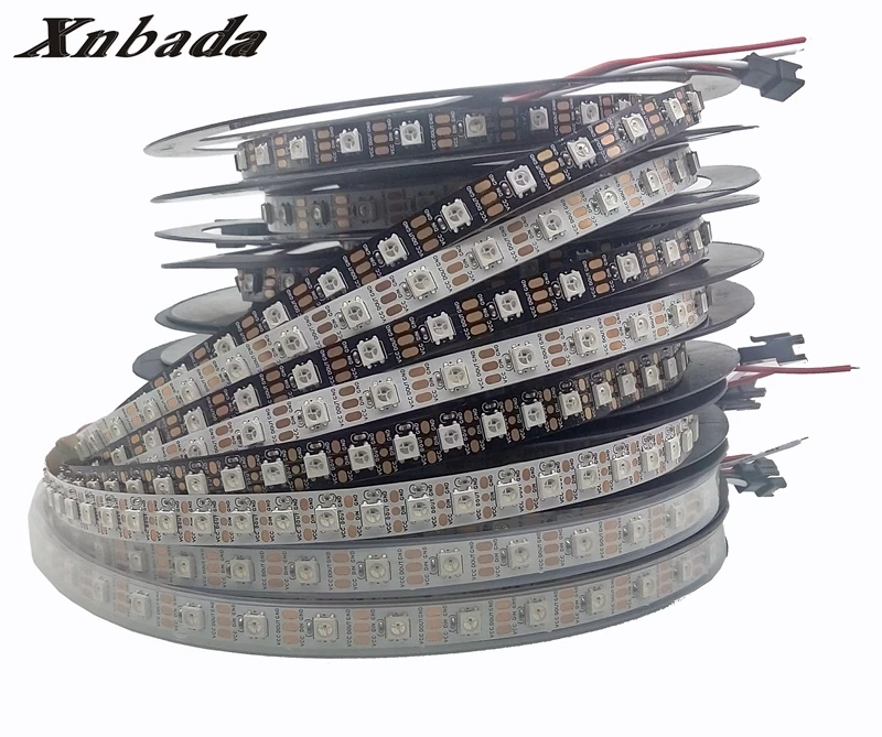 Светодиодная лента WS2812B RGB 1 м/2 м/4 м WS2812 индивидуально Адресуемая ИС 30/60/144Led/m