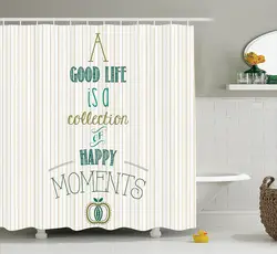Счастливая Жизнь коллекция счастливых моментов поддержка Ретро классическое искусство, полиэфирная ткань для ванной занавески для душа