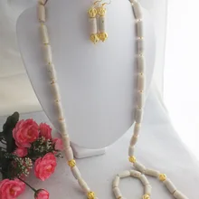 Модный тренд! 48 ''белый Африканский Ювелирные наборы для мужчин украшение с коралловыми бусинами наборы Z-2503